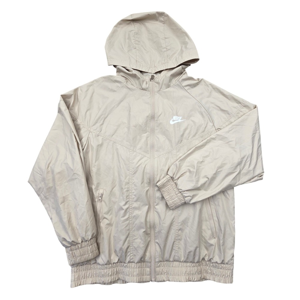 Nike Sportswear Windrunner Hooded Windbreaker Jacket Beige Womens XL